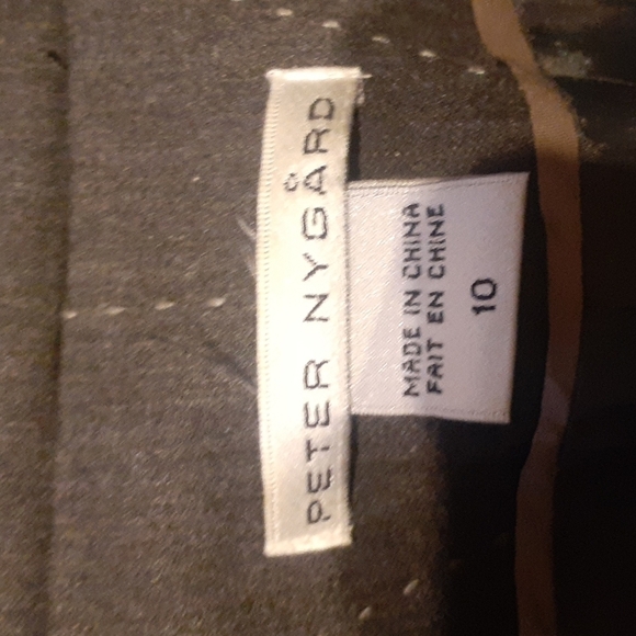 Peter Nygard Charcoal Gray Blazer Jacket Tucks Topstitching Career Professional - Picture 5 of 8